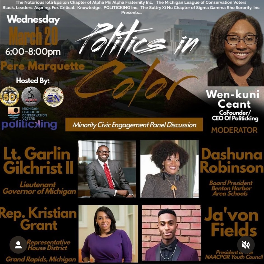Politics in Color Discussion Poster details in spotlight post